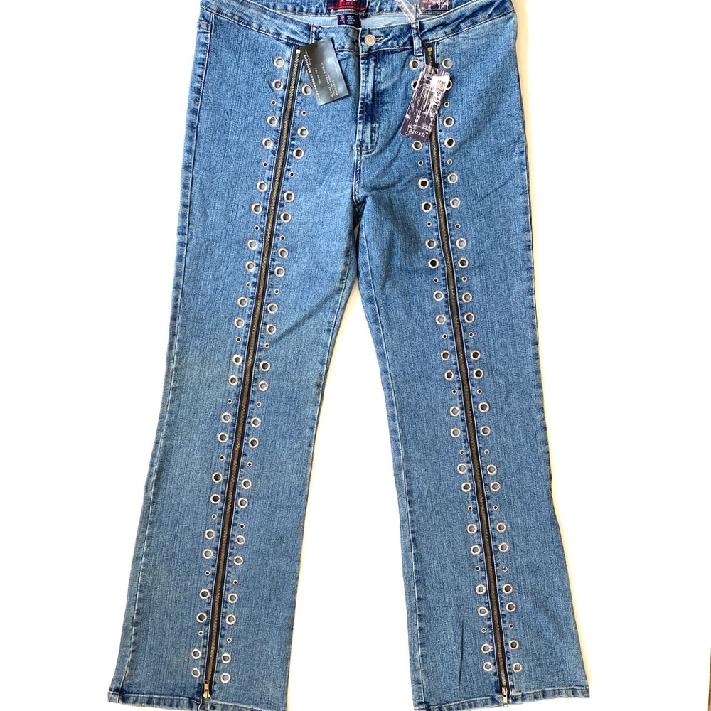 Platinum Plus Zipper Jeans Size ✅19 with eyelets.